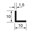 L-Profil 10x10x1,5mm, eloxiert