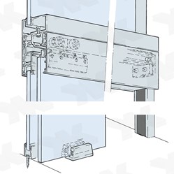 HAWA Porta 100 GFO, sliding door system with overpanel