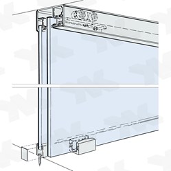 HAWA Porta 100 GWF, sliding door system with fixed glass support profile
