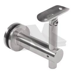 Handrail bracket for glass installation, flexible, for 12-30 mm glass