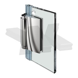 Shower door hinge Farfalla, glass-wall 90°, opening outward