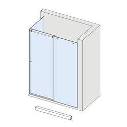 Corner shower with two fixed parts, 1200-1800 mm