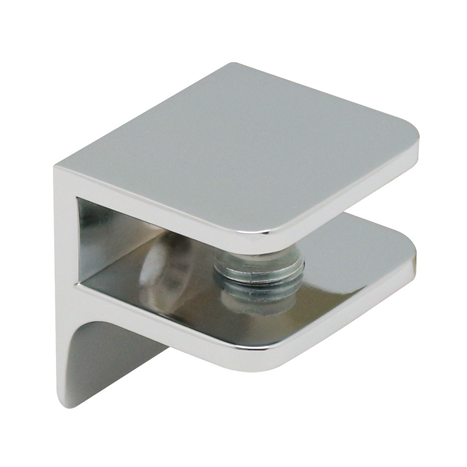 Glass shelf support 30 mm, with extended wall connection, matt chrome plated