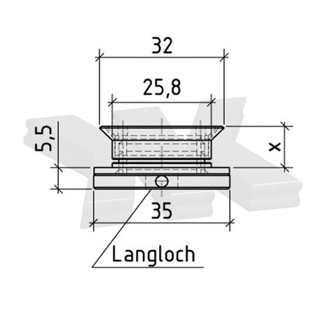 Countersunk point fitting, rigid, Ø 35/32 mm