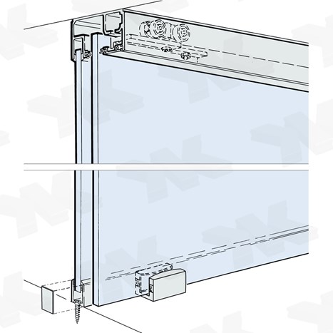 HAWA Porta 100 GWF, Schiebetürsystem mit Festglashalterung