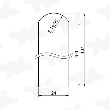 Endkappe für Trockenverglasungsprofil KTP2475, 24x107 mm