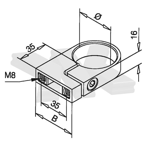Baluster post bracket, separate part