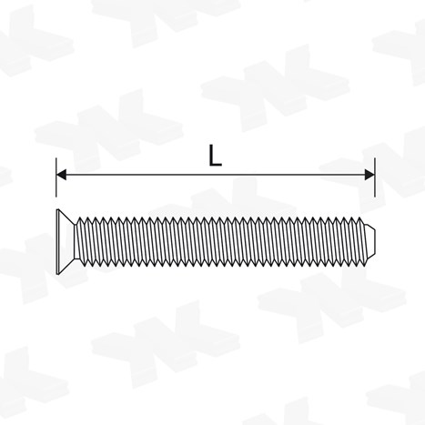 Countersunk screw M6, Length: 50 mm