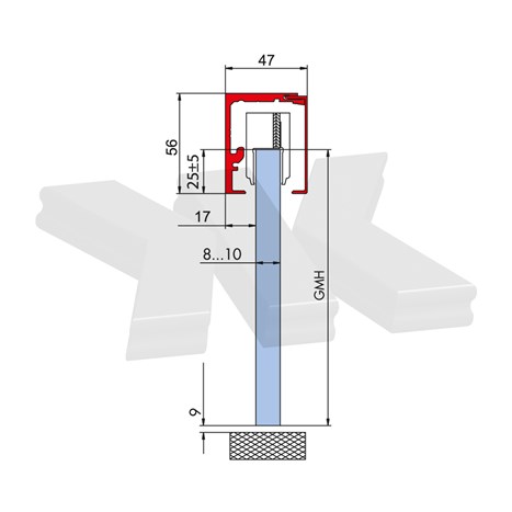 V-5150 - ceiling / wall, sliding door set