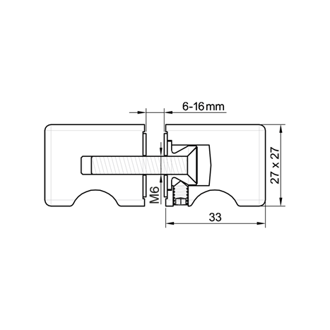 Duschtürknopf, 27 x 27 mm, Edelstahleffekt, 1 Paar