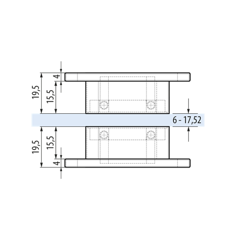 Duschtürgriff, 60 x 60 mm, Edelstahleffekt, 1 Paar
