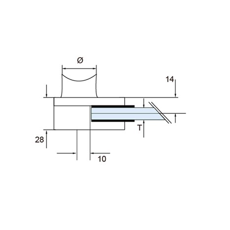 Glass clamp 18, connection Ø 48,3 mm, 8,76 mm
