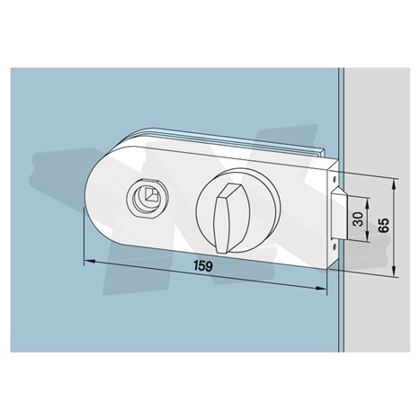 Lock round, WC, toilet door, WITHOUT lever