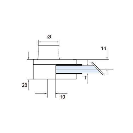 Glass clamp 18, flat connection, 12,76 mm