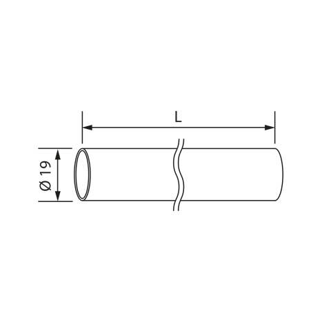 Dusch-Stabilisierungsstange, Ø 19 mm