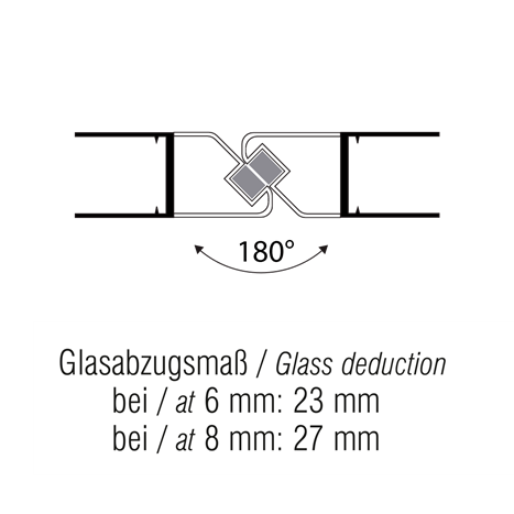 Magnetic sealing profile 90°/180°, transparent, white