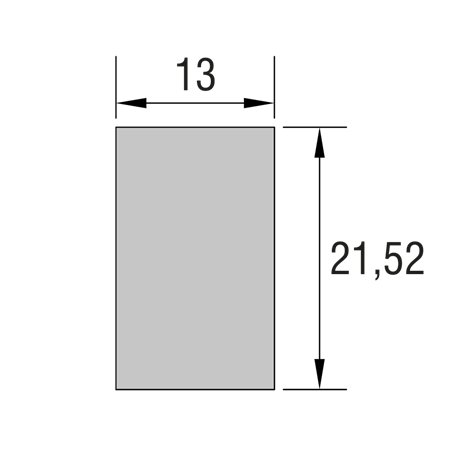 Distance profile, plastic, 13 x 21,52 mm