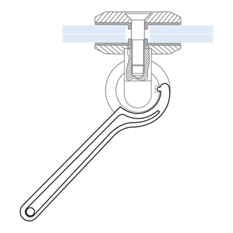 Hakenschlüssel für KDS80, Länge: 170 mm