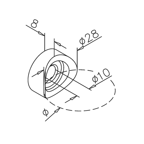 Adapter for baluster point fitting, round connection