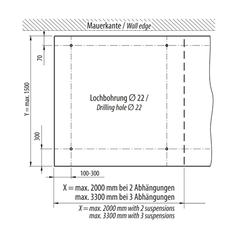 Zugstangen- / Glasanschluss, Ø 80 mm, für 21,52-25,52 mm Glas